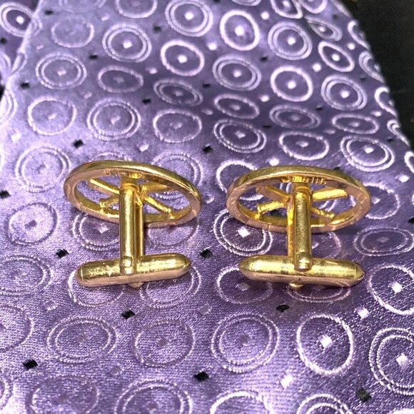 Swank Gold Tone Golf Themed Cufflinks & Tie Clip Set - Picture 5 of 5